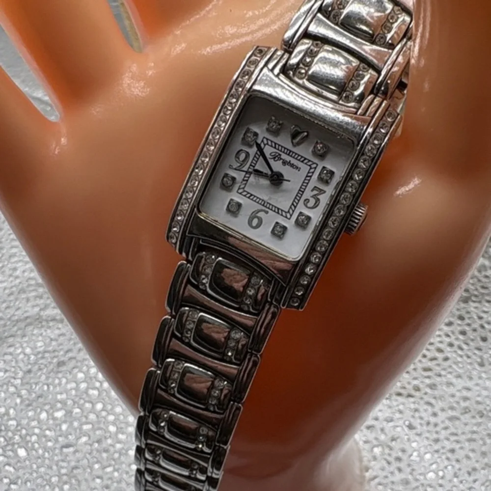 Brighton Silver Tone Watch with Rhinestone Details